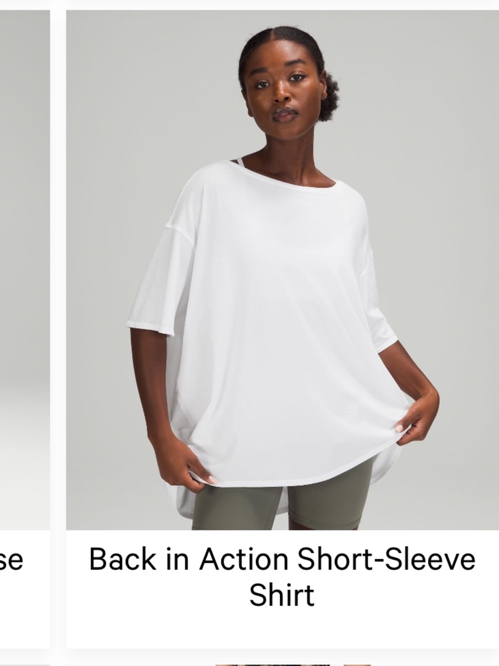 lululemon athletica back in action White Short-Sleeve Scoop Neck Tee- size 18